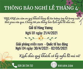 THÔNG BÁO NGHỈ LỄ THÁNG 4